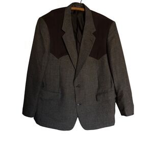 Panhandle Slim Mens 46R Western Blazer Jacket Houndstooth Sport Coat Rodeo Work